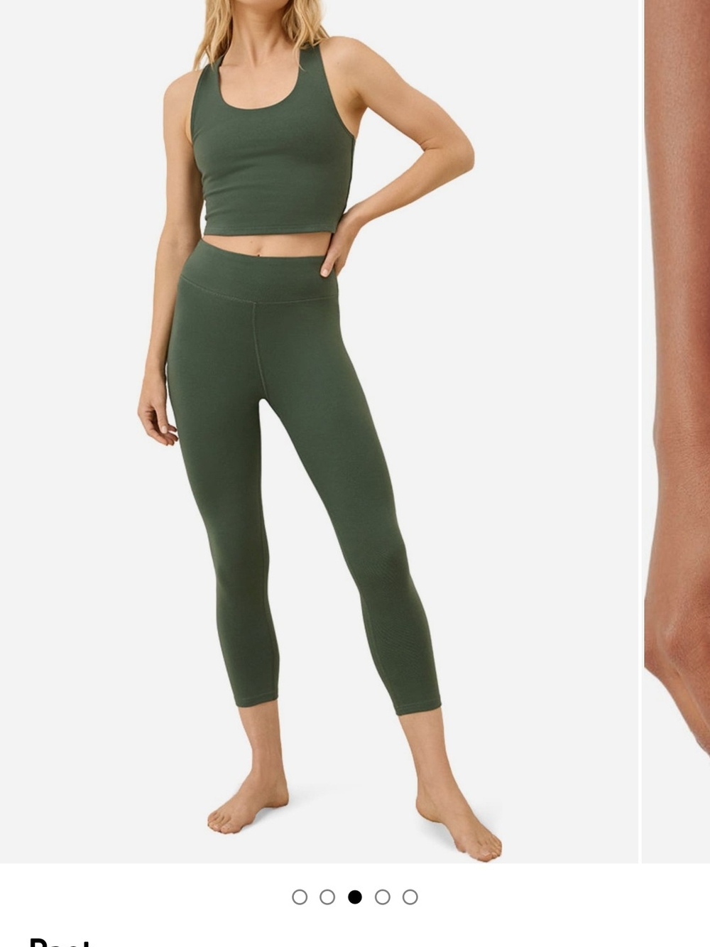 Pact Olive Green High-Rise Cropped Leggings